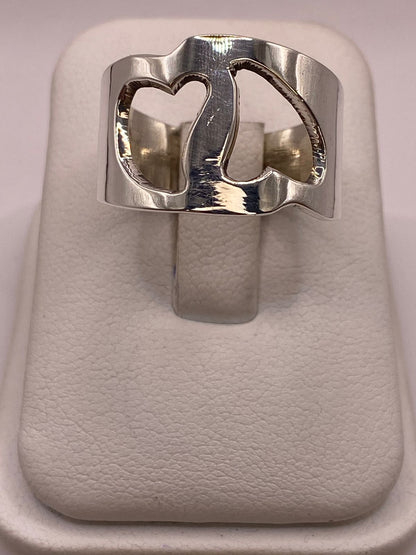 Anillo de Corazones Recortados en Plata .925 — detalle de acabado