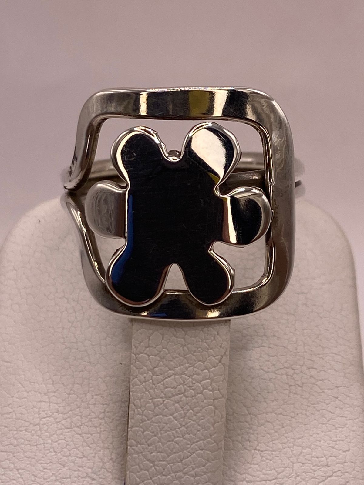 Anillo Diseño Orgánico en Marco Cuadrado Plata .925