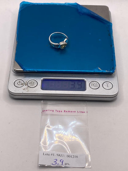 Anillo Elegante Curvo de Plata 950 con Ópalo de Fuego y Zirconia