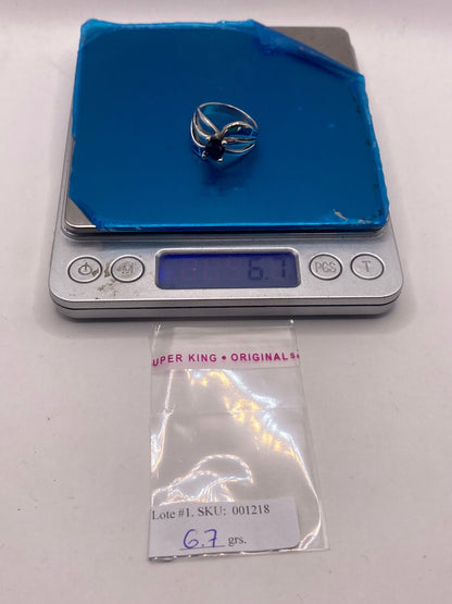 Anillo Elegante Curvo de Plata 950 con Ópalo de Fuego y Zirconia