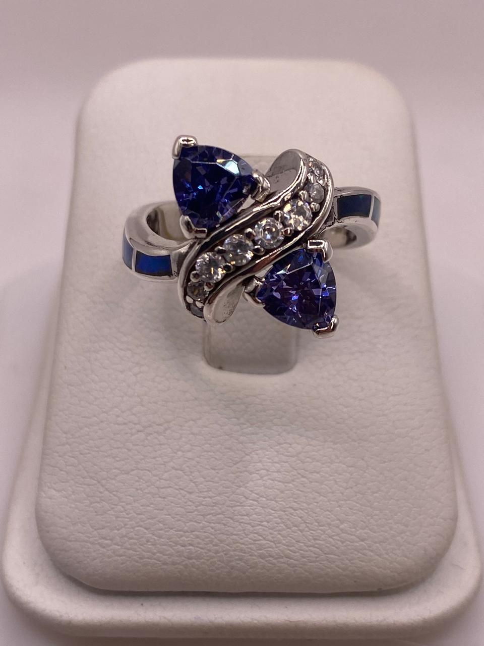 Anillo Elegante de Plata 925 con Ópalo de Fuego y Zirconia
