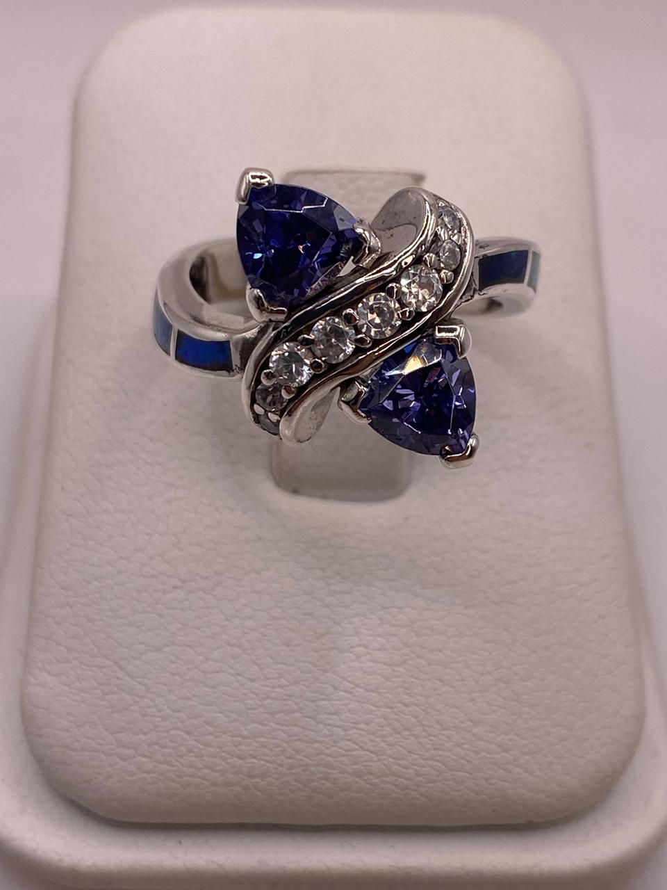 Anillo Elegante de Plata 925 con Ópalo de Fuego y Zirconia