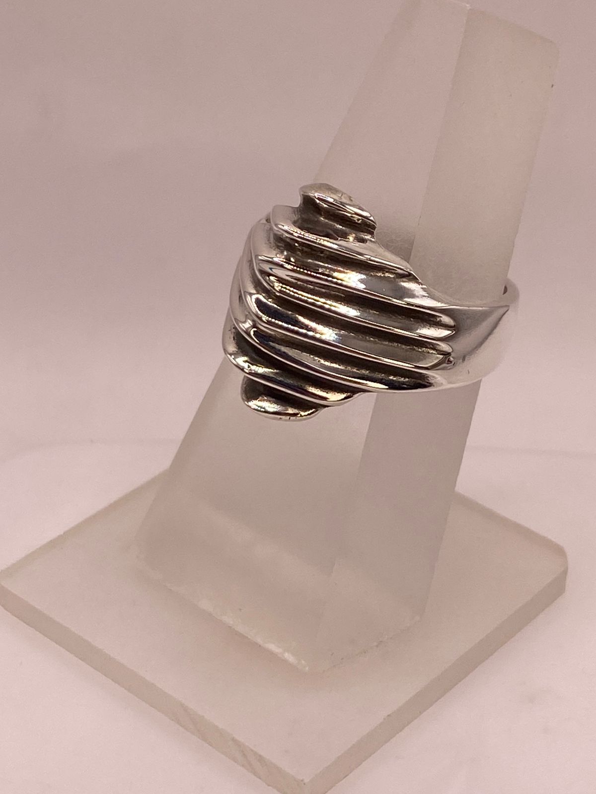 Anillo Escultural Ondas en Plata .925