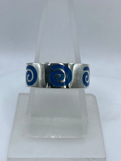 Anillo Espiral Marina en Plata .925 con Turquesa Natural