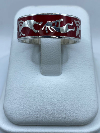 Anillo Espíritu Ancestral en Plata .925 con Coral Rojo, vista lateral