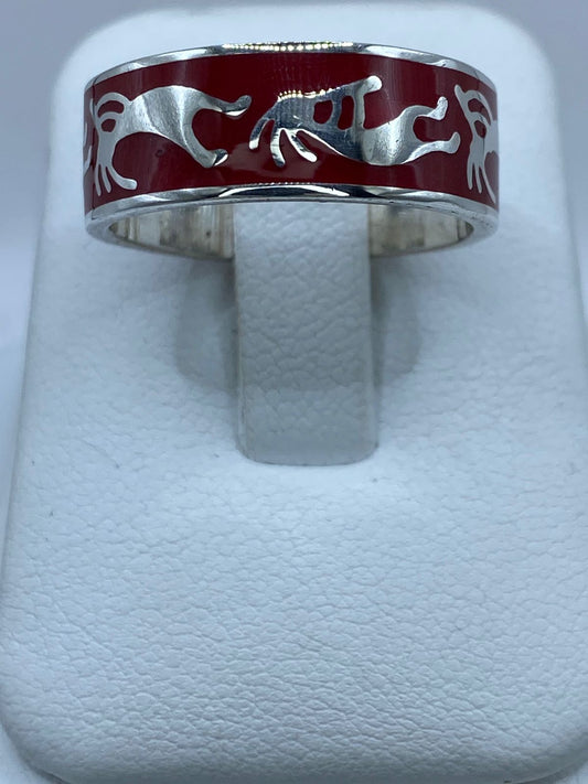 Anillo Espíritu Ancestral en Plata .925 con Coral Rojo