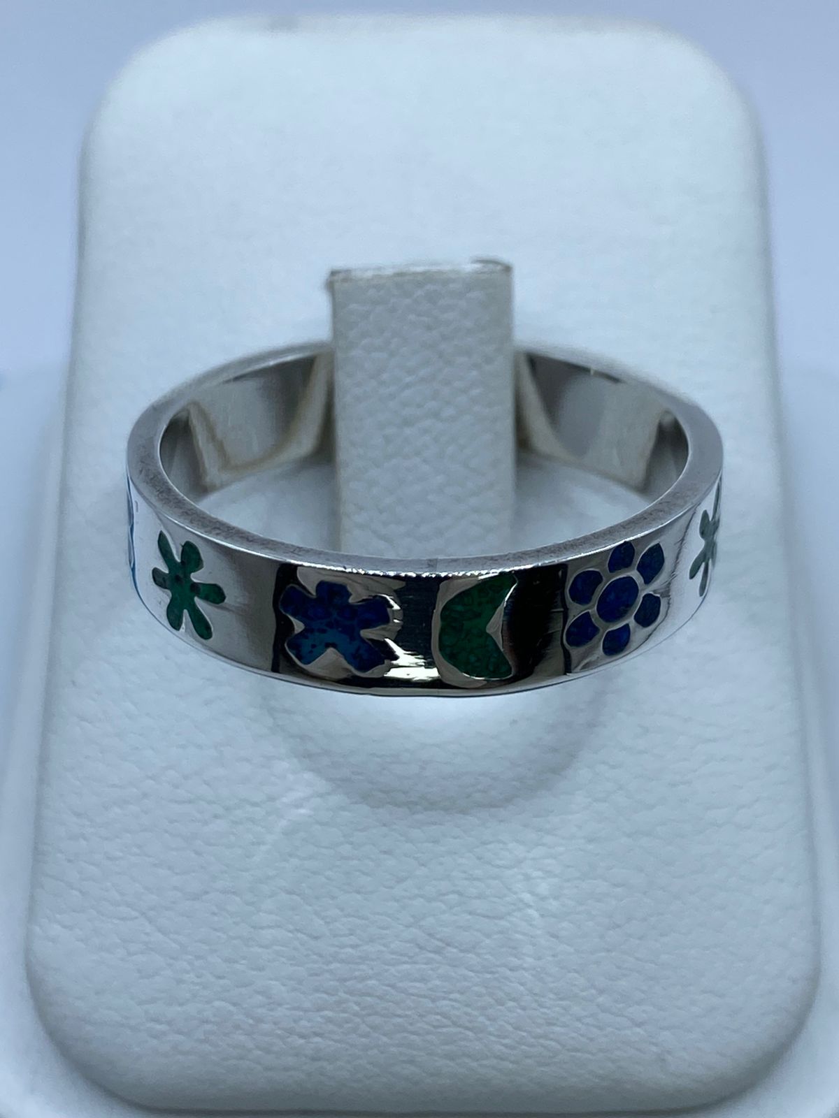 🌸🌙💍 Anillo Floral y Luna en Plata .925