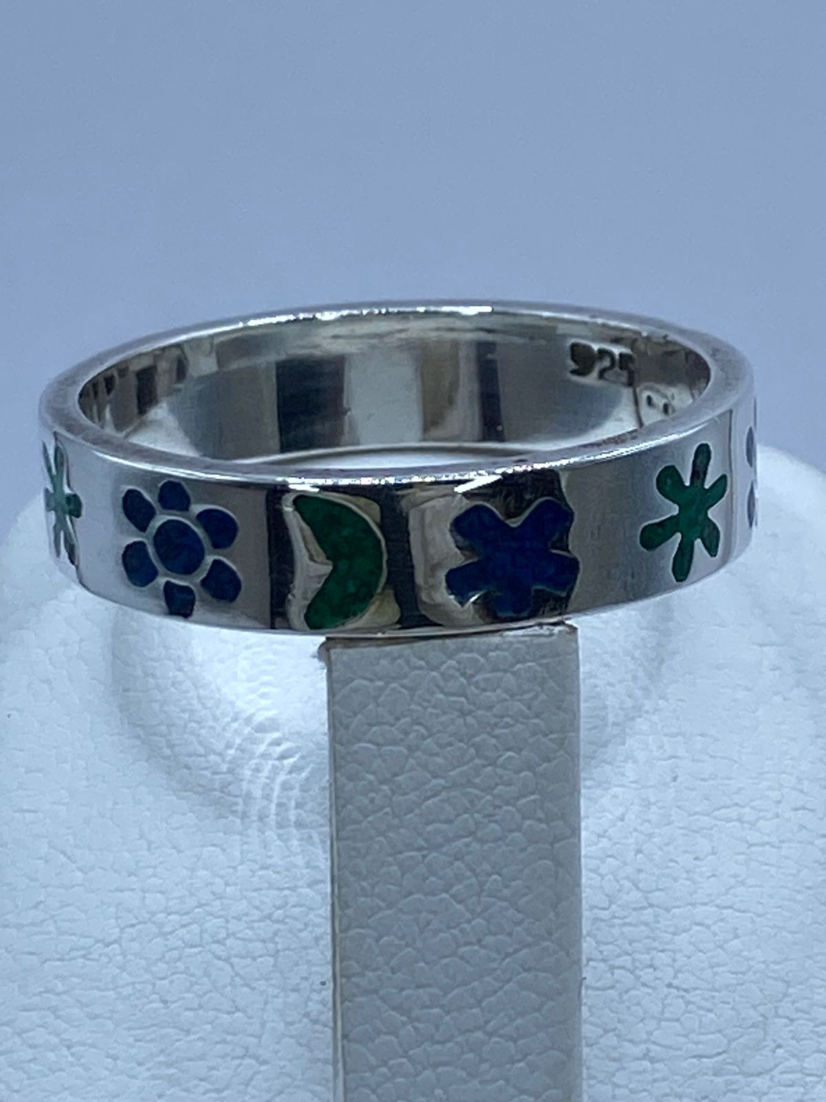 🌸🌙💍 Anillo Floral y Luna en Plata .925