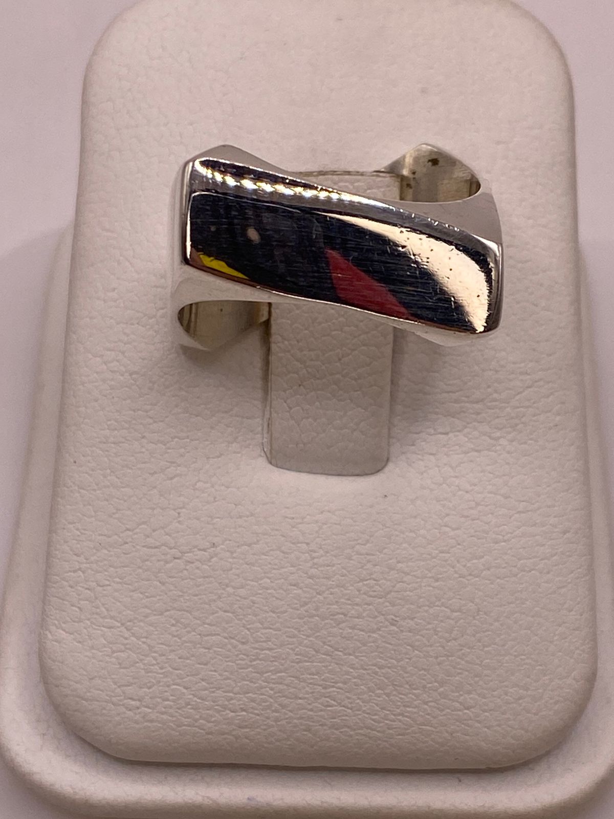 Anillo Geométrico Cuadrado de Plata Ley .925