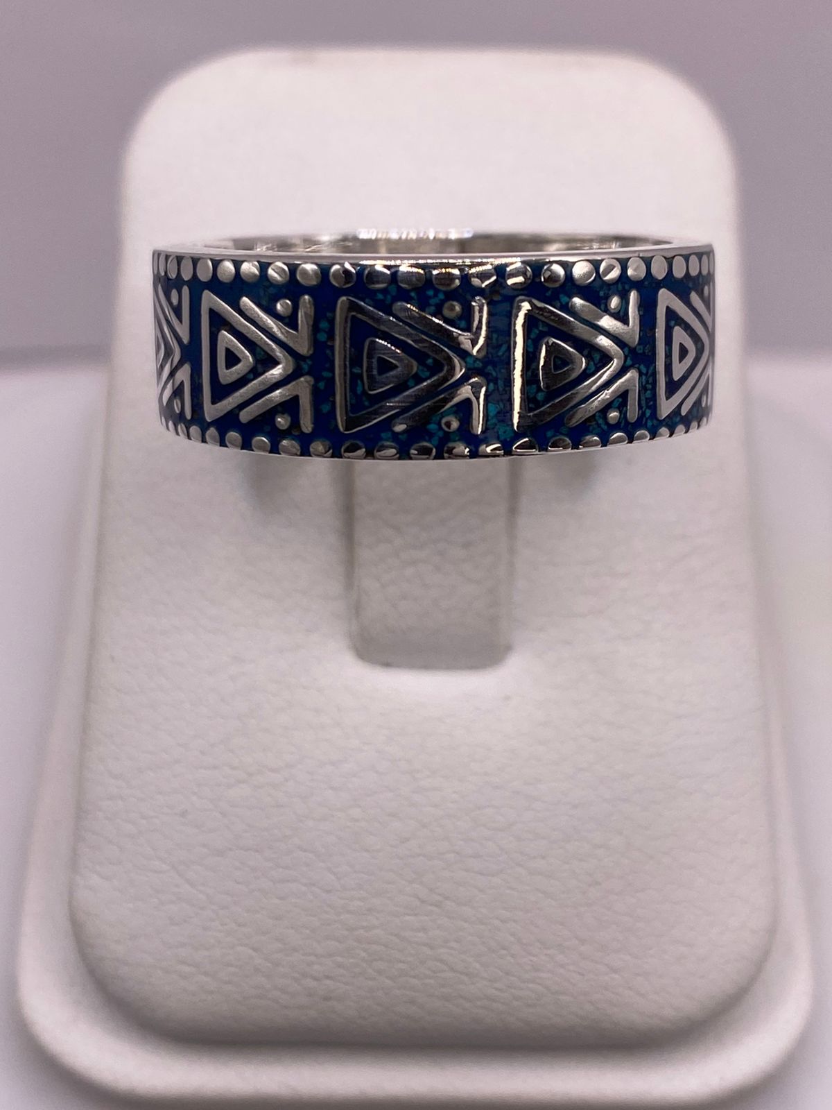 Anillo Geométrico en Plata .925 con Turquesa