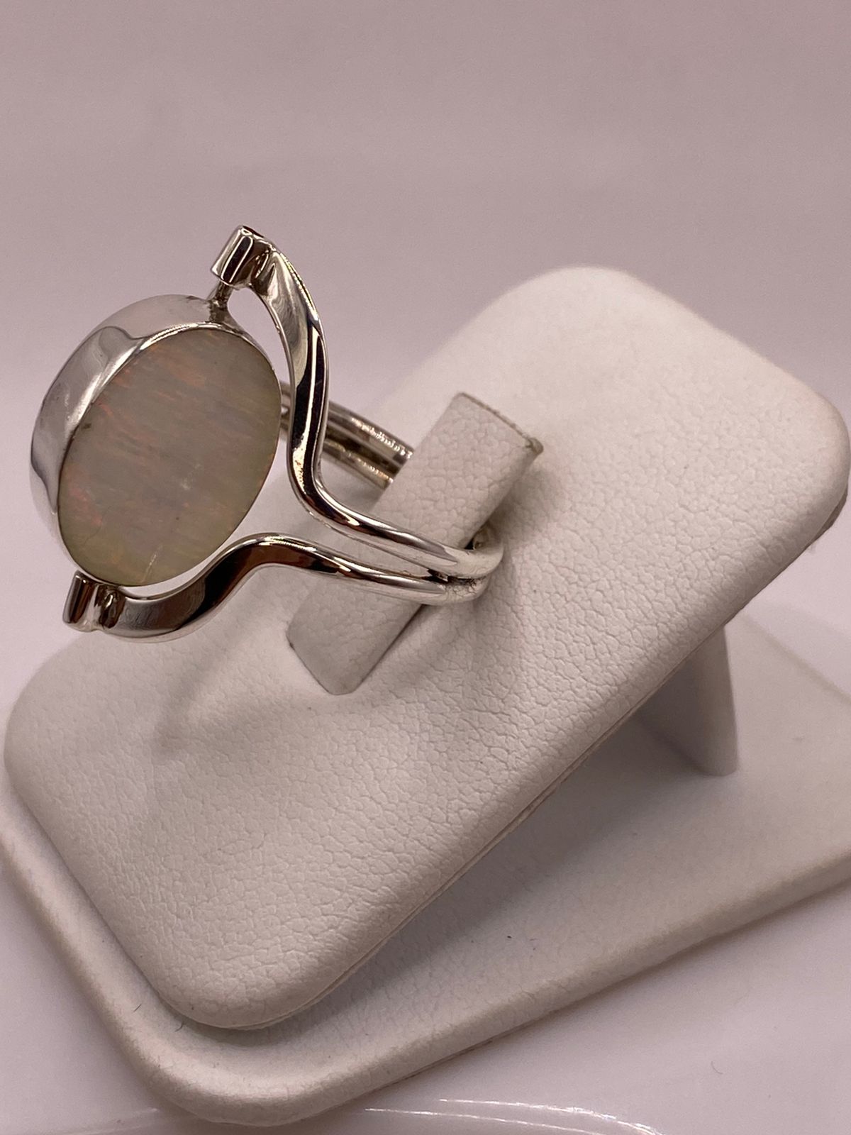 Anillo Giratorio Doble Vista con Ópalo de Fuego — Plata Ley 925