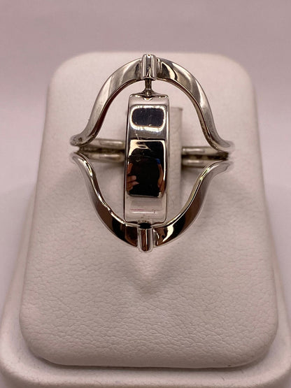 Anillo Giratorio Doble Vista con Ópalo de Fuego — Plata Ley 925