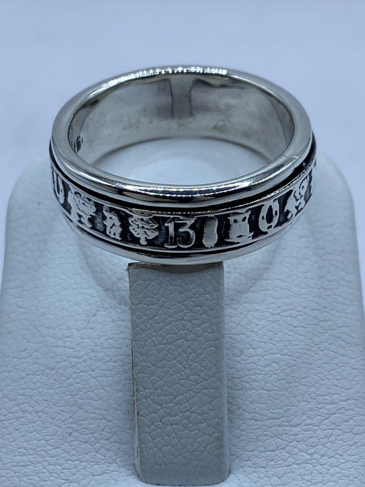 Anillo Giratorio de Plata 925 con Símbolos de la Suerte
