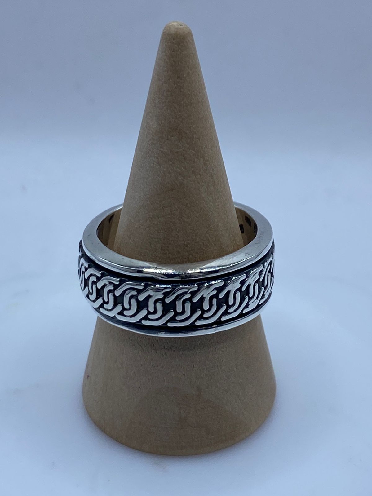 Anillo Giratorio de Plata 925 con Diseño de Cadena
