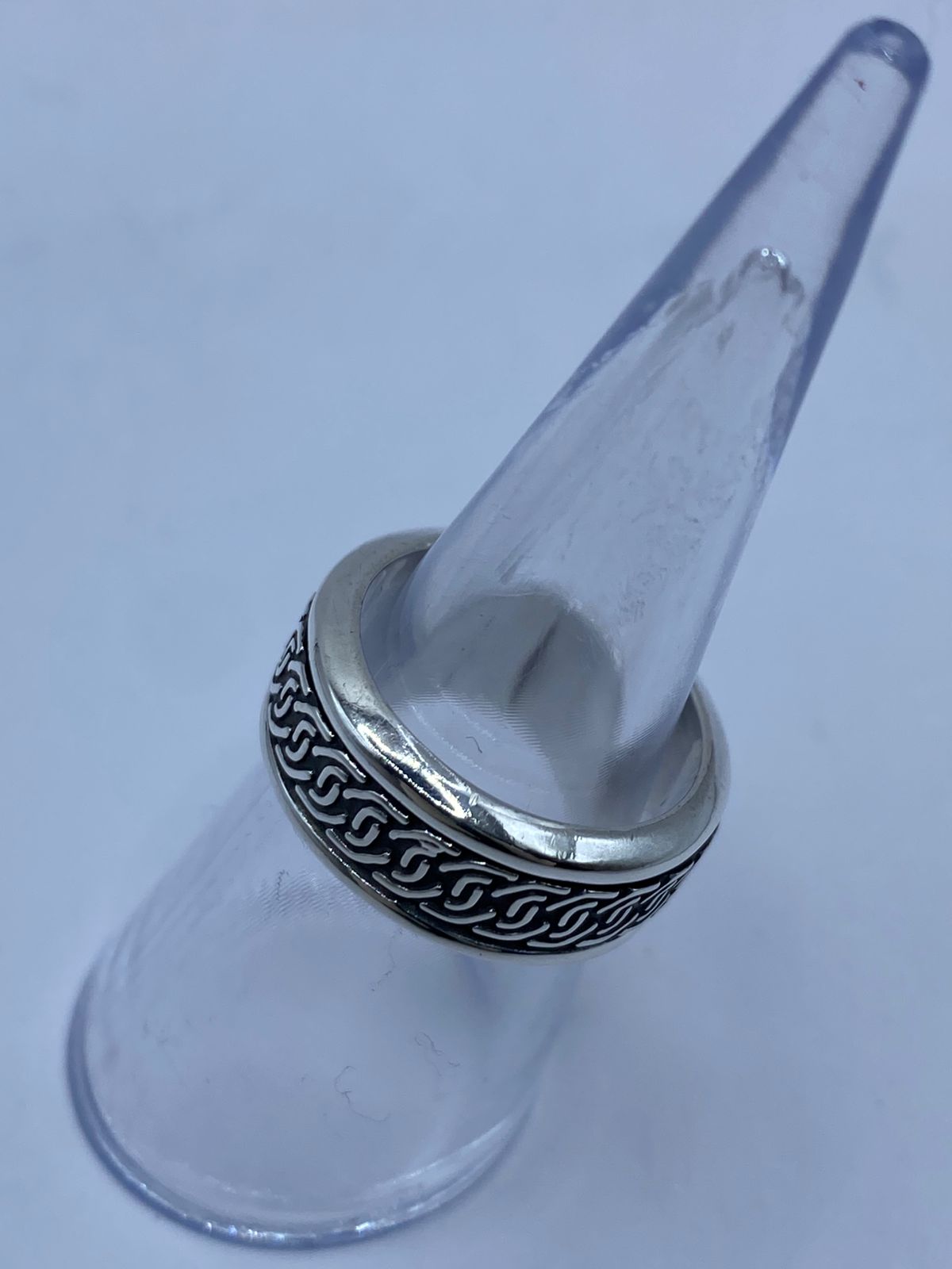 Anillo Giratorio de Plata 925 con Diseño de Cadena
