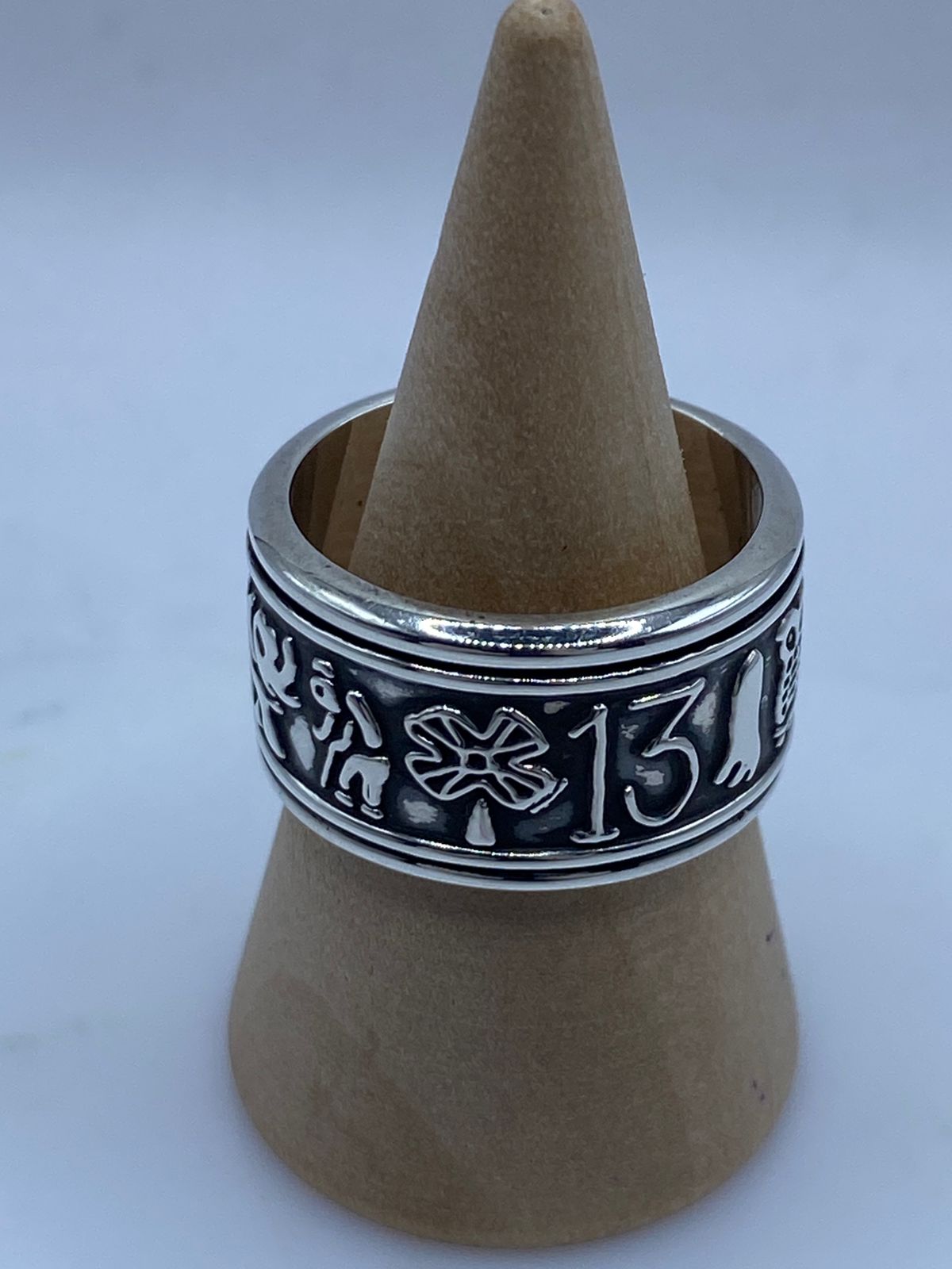 💍🐘✨ Anillo Giratorio de Plata 925 con Diseño  de Elefantes y Número 13