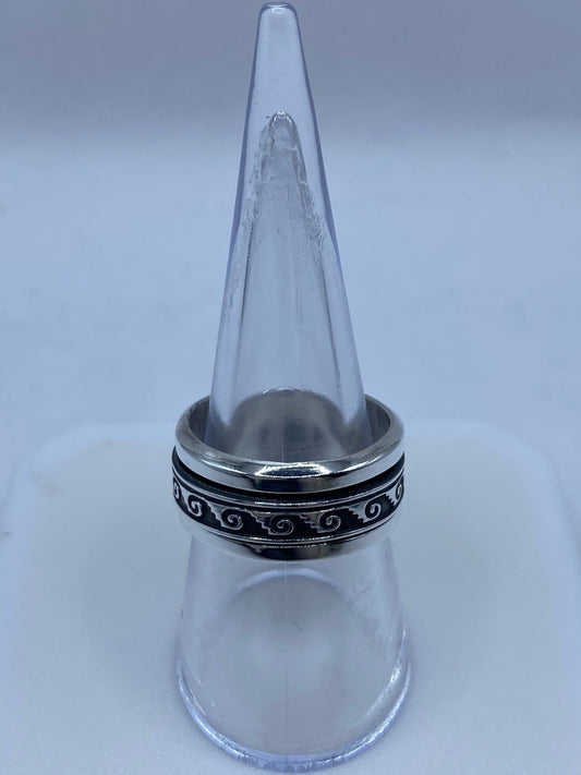 Anillo Giratorio de Plata 925 con Diseño Espiral Clási, vista frontal