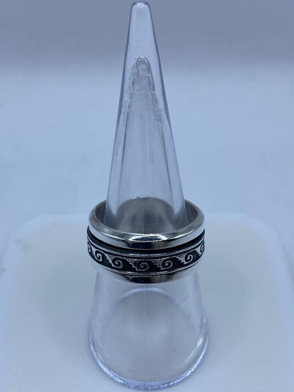 💍🌀 Anillo Giratorio de Plata 925 con Diseño Espiral Clási