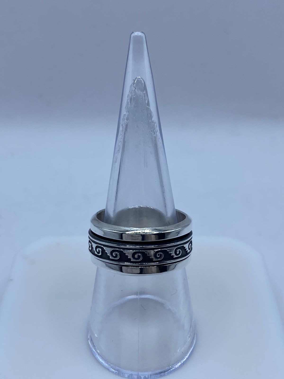 💍🌀 Anillo Giratorio de Plata 925 con Diseño Espiral Clási