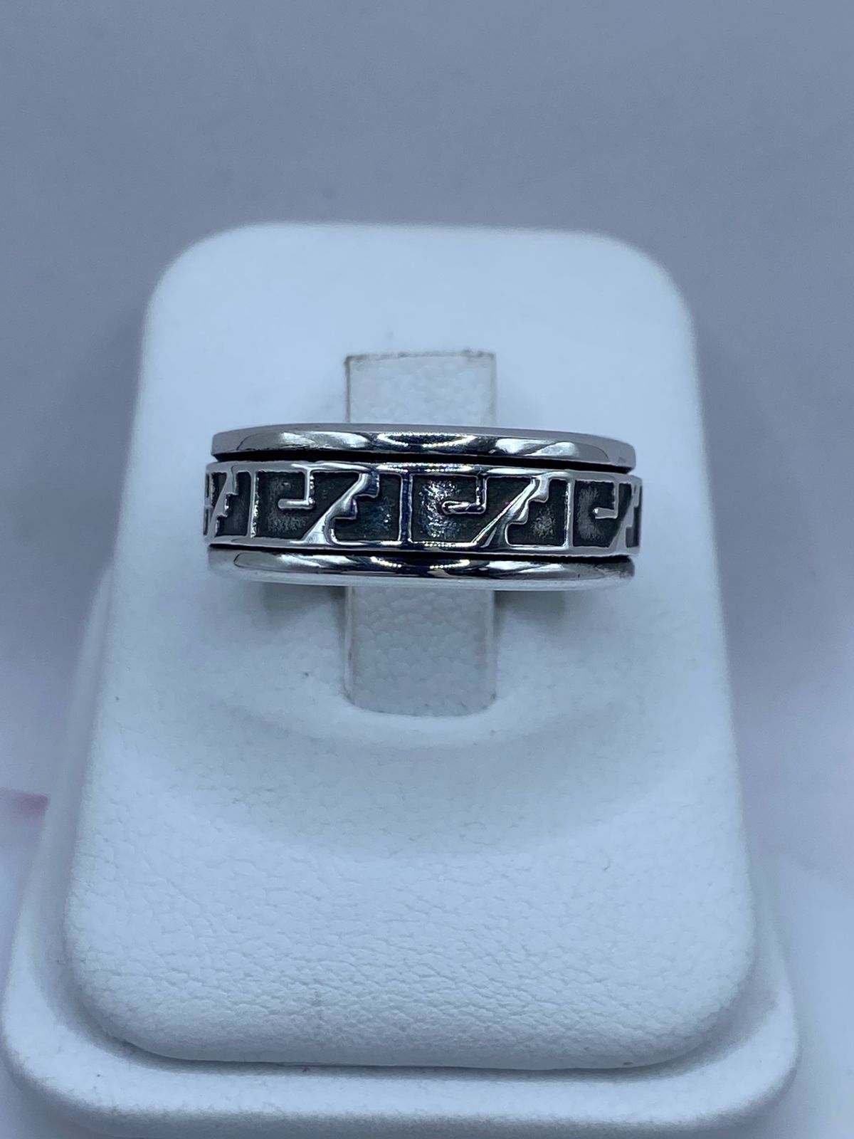 💍🔷 Anillo Giratorio de Plata 925 con Diseño Geométrico Moderno – Estilo Urbano Elegante 🔄✨