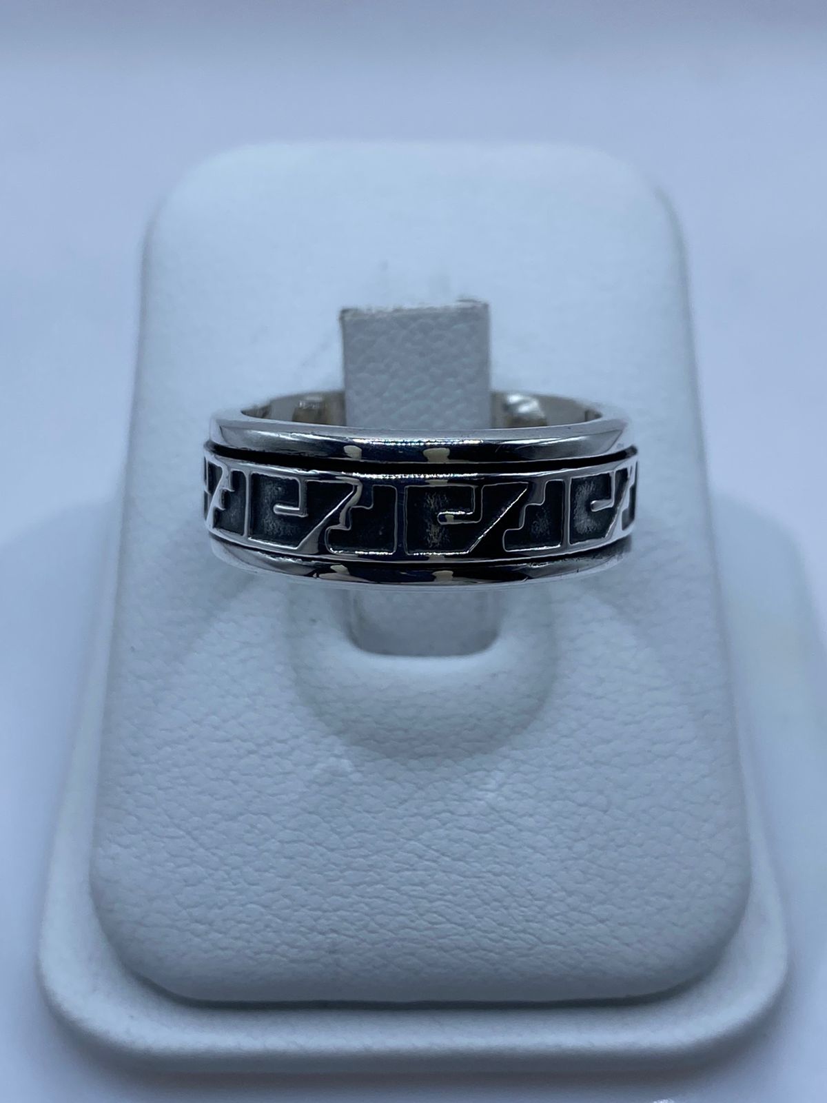 💍🔷 Anillo Giratorio de Plata 925 con Diseño Geométrico Moderno – Estilo Urbano Elegante 🔄✨