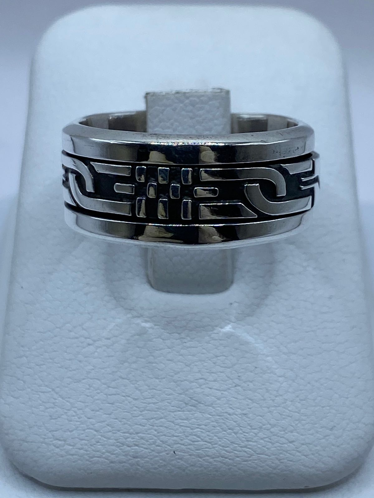 Anillo Giratorio de Plata 925 con Diseño Geométrico Moderno
