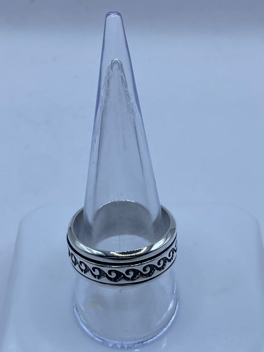 🌊💍 Anillo Giratorio de Plata 925 con Diseño de Olas