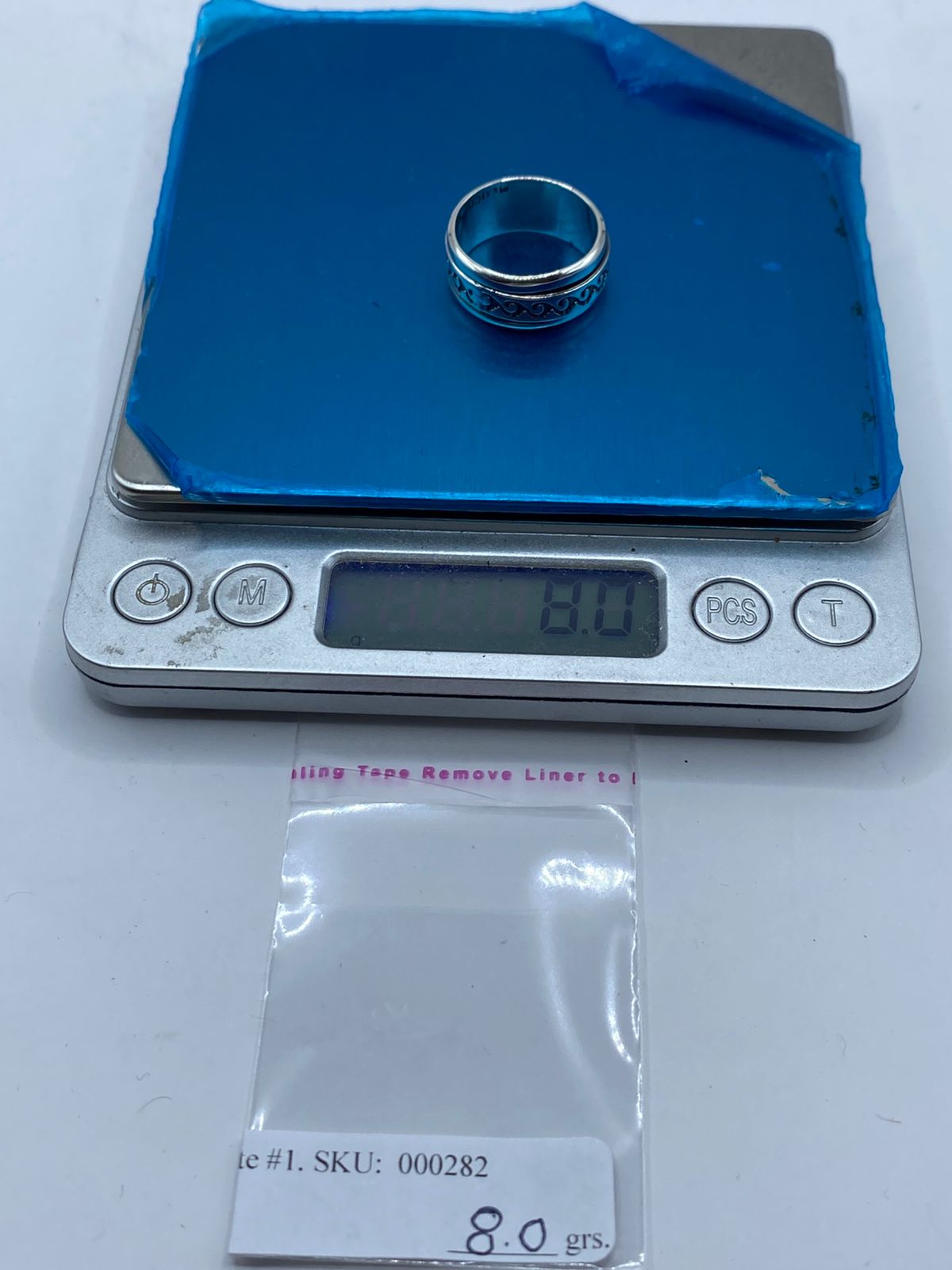 Anillo Giratorio de Plata .925 con Diseño de Olas