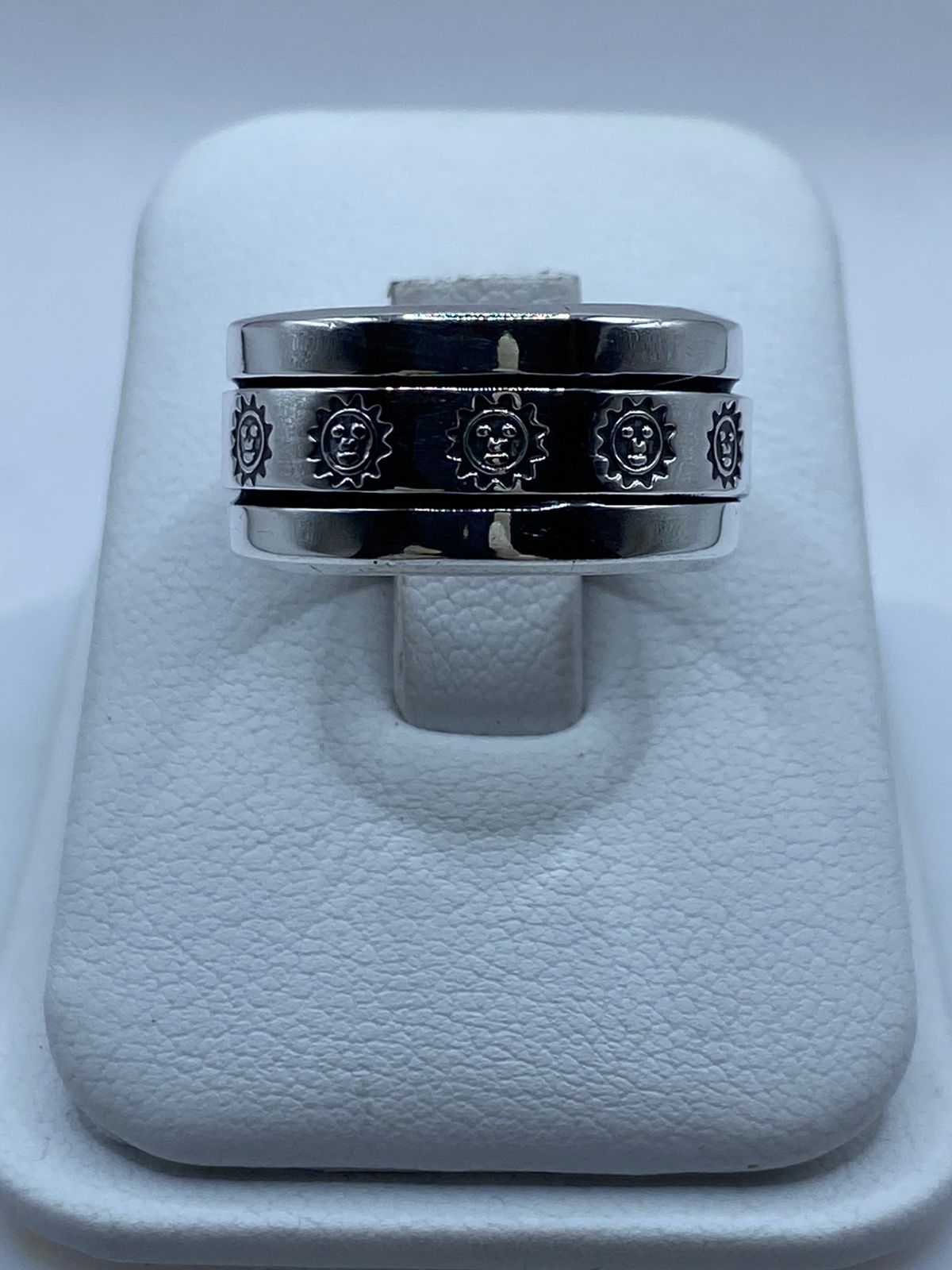 💍 Anillo Giratorio de Plata 925 con Diseño de Soles