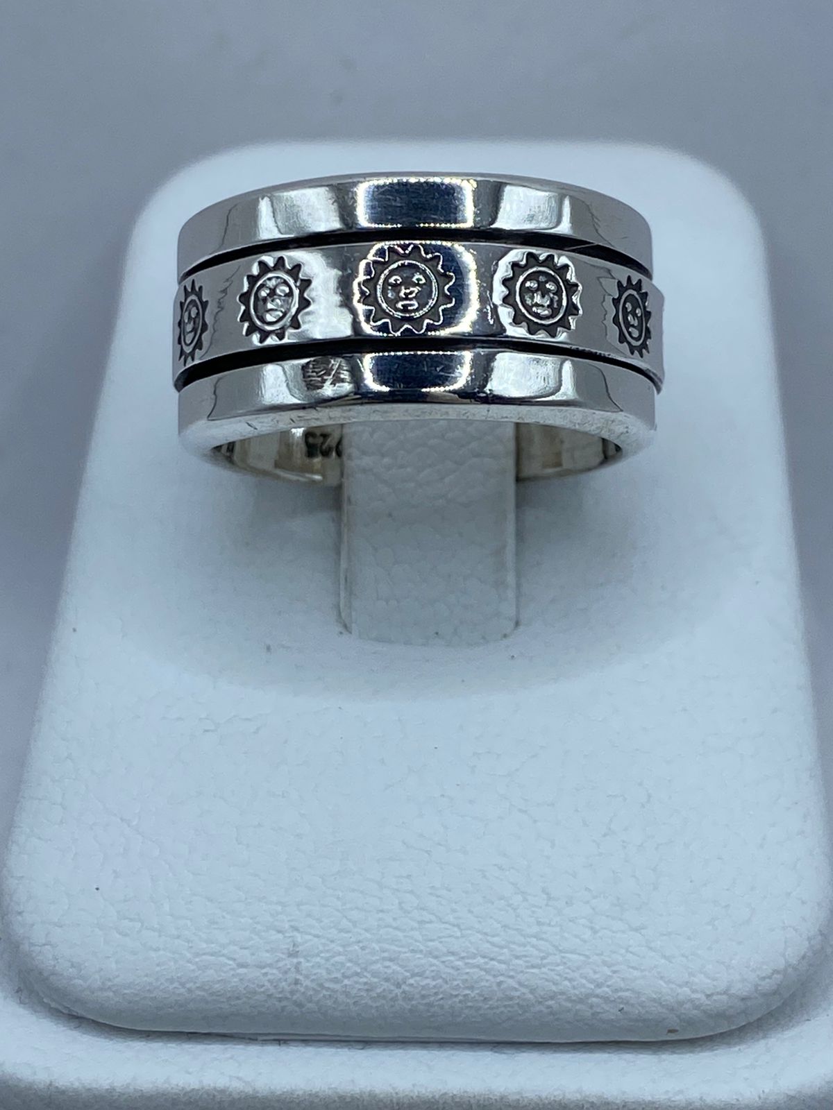 💍 Anillo Giratorio de Plata 925 con Diseño de Soles