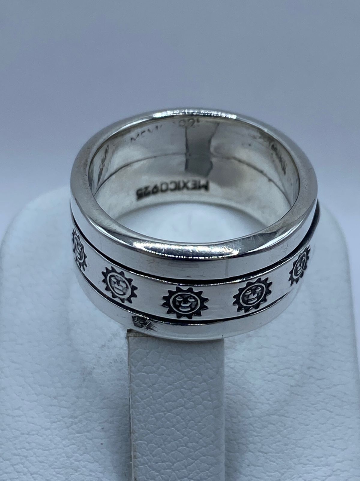 💍 Anillo Giratorio de Plata 925 con Diseño de Soles