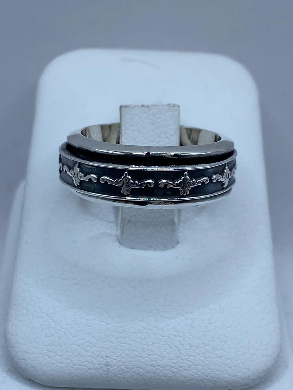 💍 Anillo Giratorio de Plata 925 con Diseño Floral Clásico