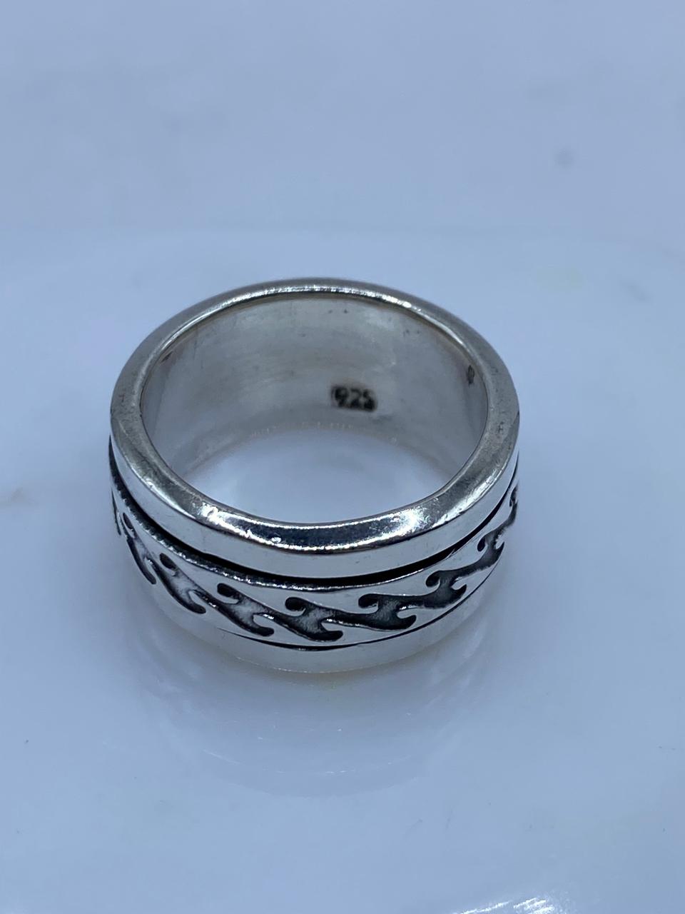 Anillo Giratorio Plata .925 “diseño Tribal Abstracto