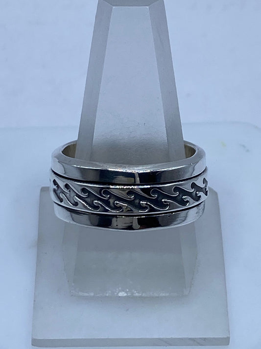 💍 Anillo Giratorio de Plata 925 con Diseño Tribal Entrelazado