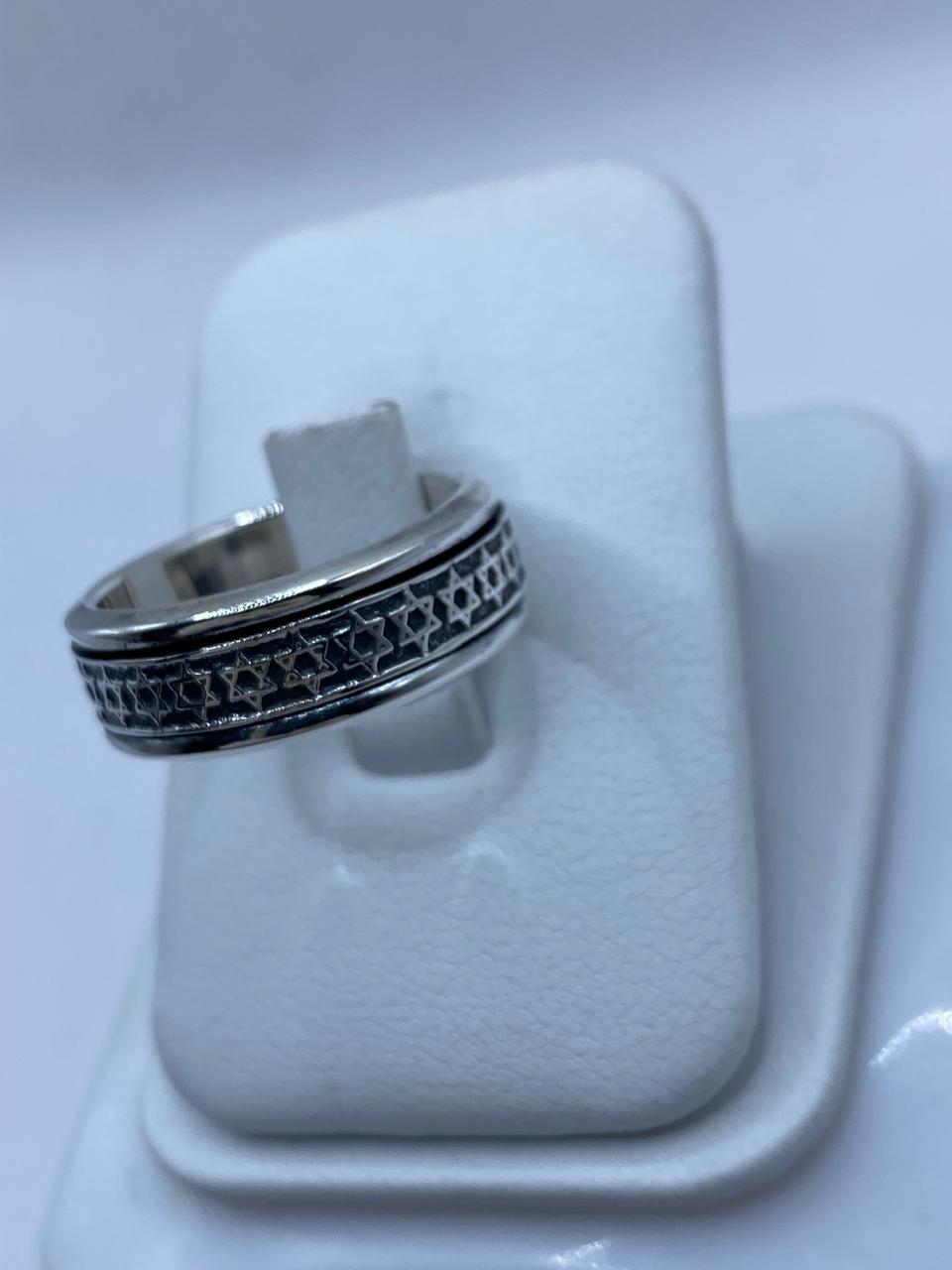 💍 Anillo Giratorio de Plata 925 con Estrellas de David