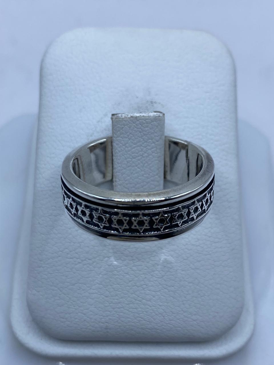 💍 Anillo Giratorio de Plata 925 con Estrellas de David