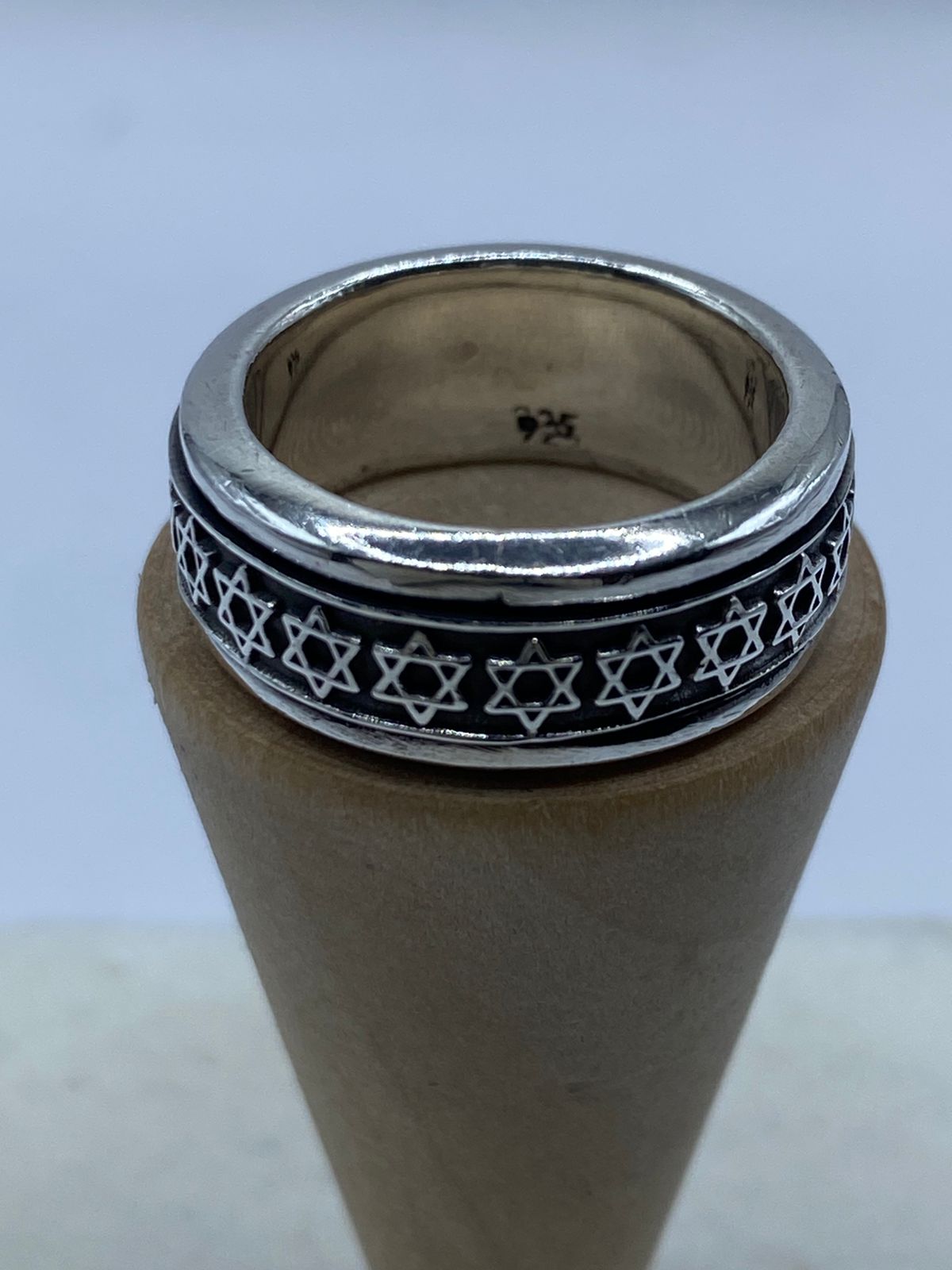 💍 Anillo Giratorio de Plata 925 con Estrellas de David