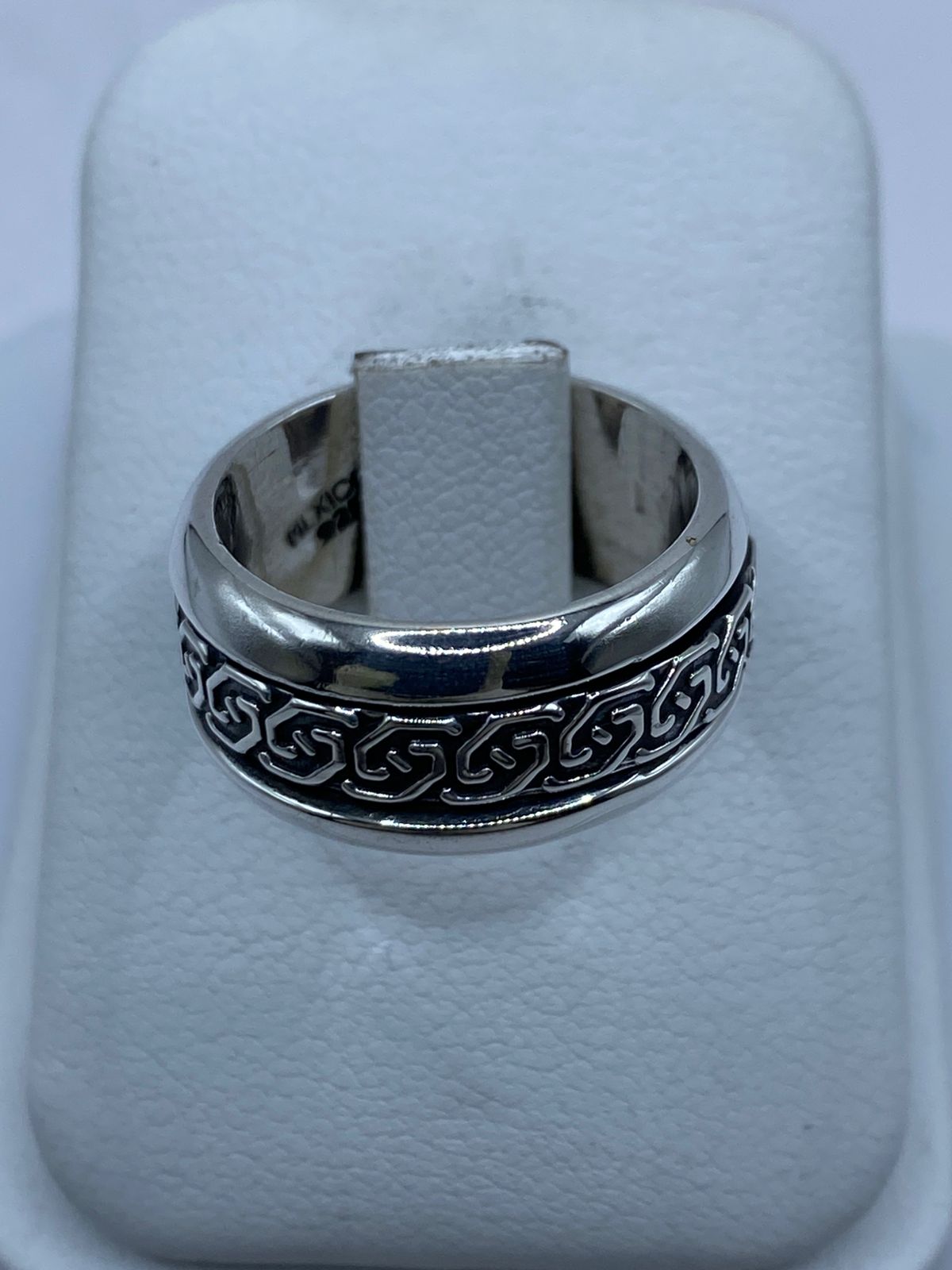 Anillo Giratorio de Plata 925 con Greca Clásica