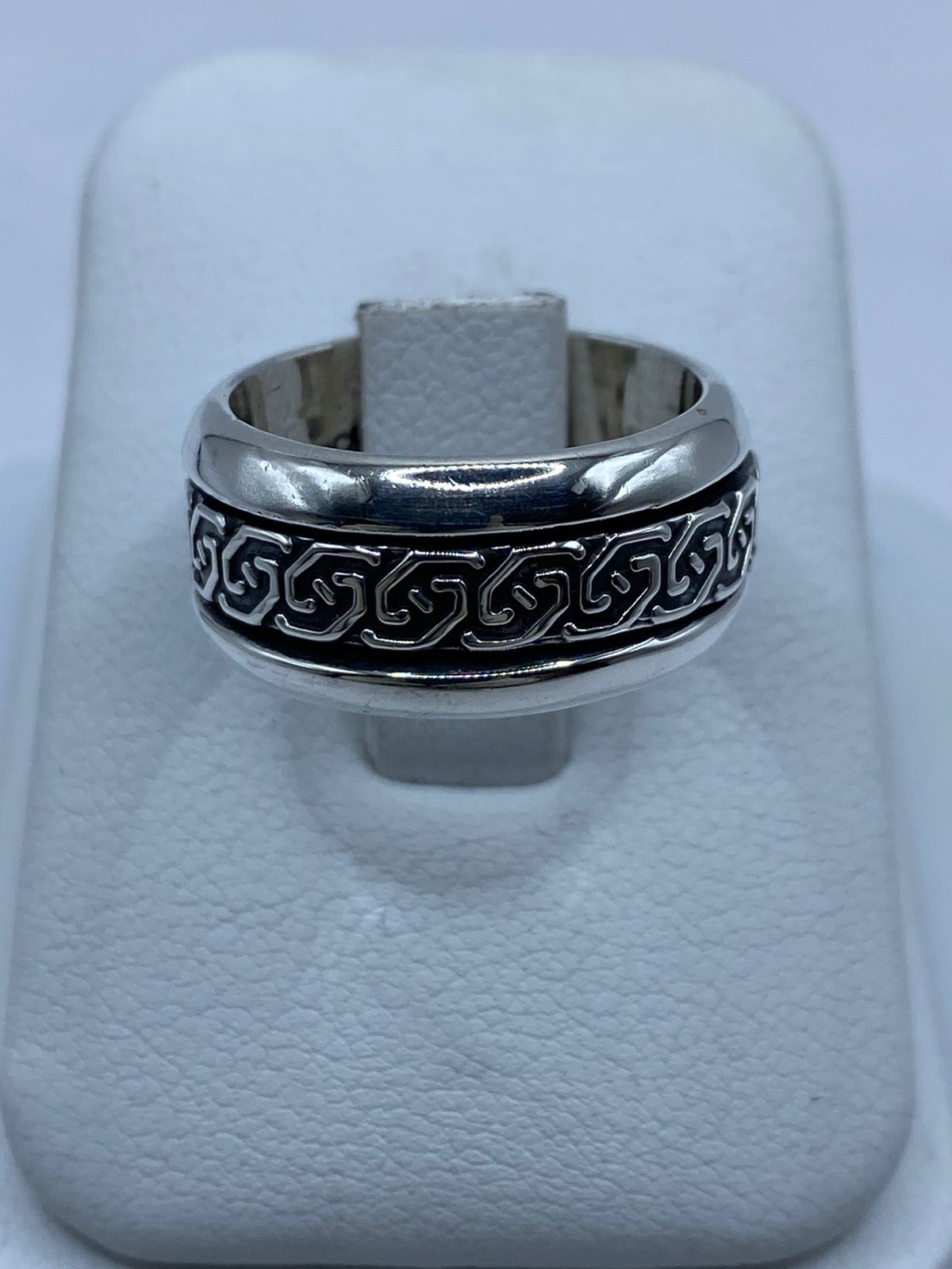 Anillo Giratorio de Plata 925 con Greca Clásica