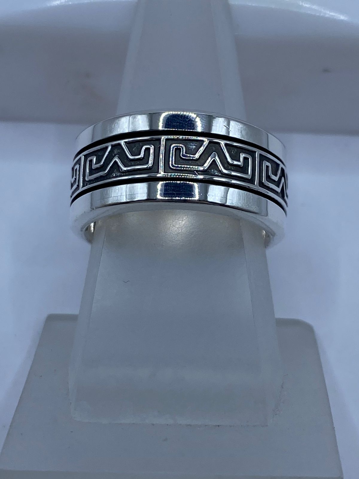 💍 Anillo Giratorio de Plata .925 con Greca Clásica