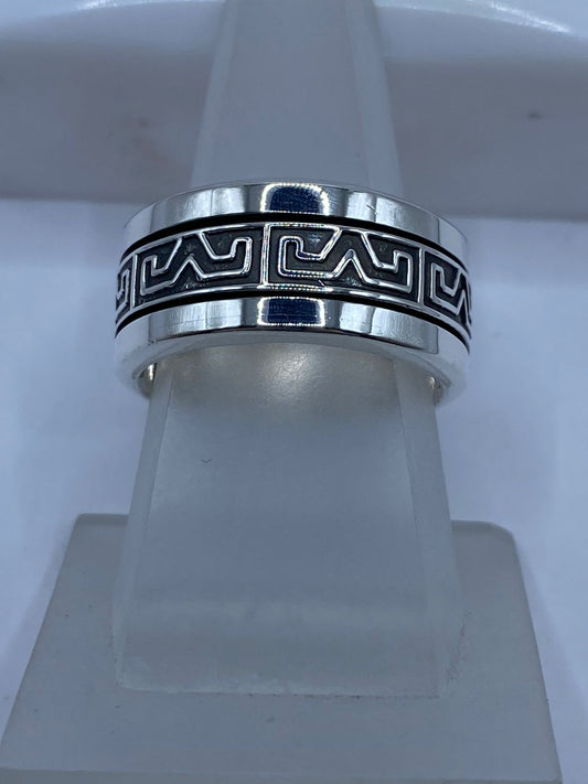 💍 Anillo Giratorio de Plata .925 con Greca Clásica