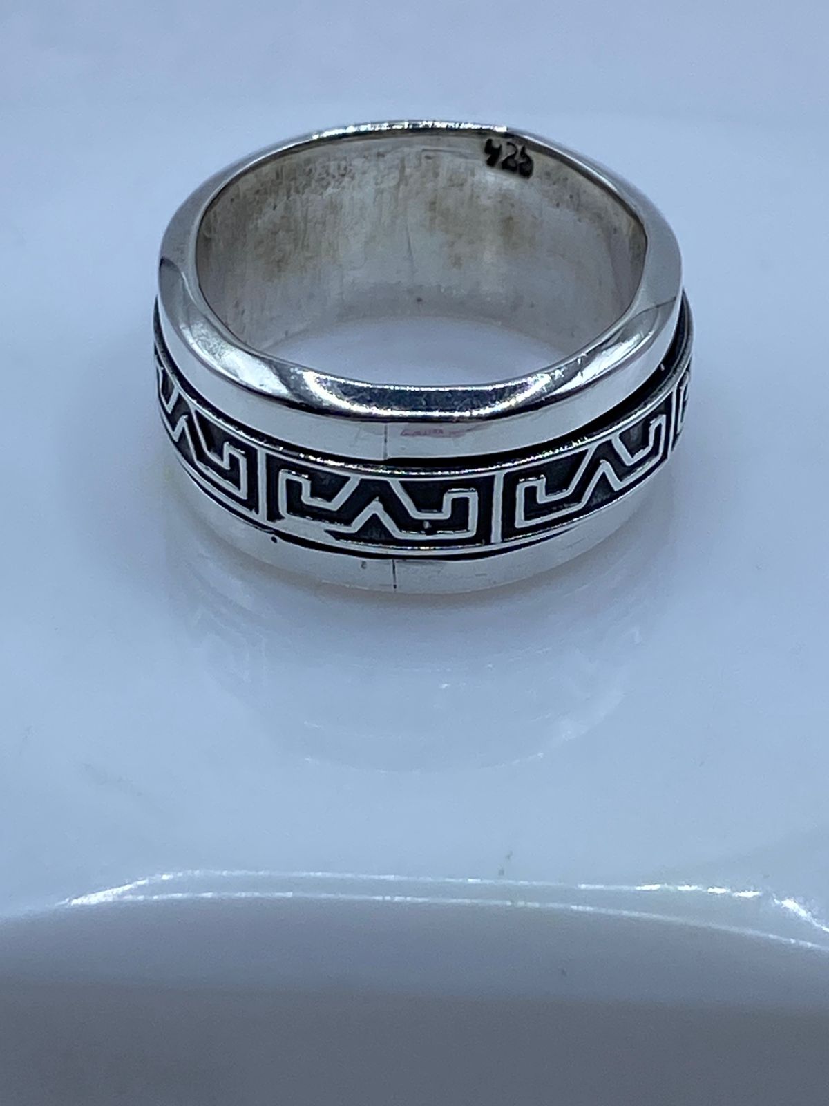 💍 Anillo Giratorio de Plata .925 con Greca Clásica