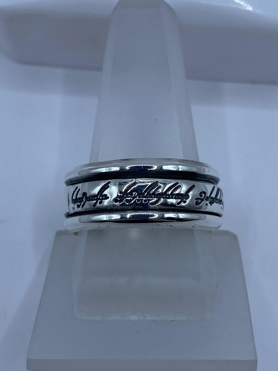 Anillo Giratorio de Plata 925 con Inscripción “el Hobbit”