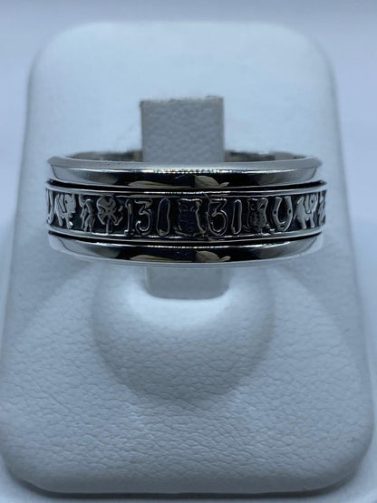 Anillo Giratorio de Plata .925 con Símbolos de la Suerte