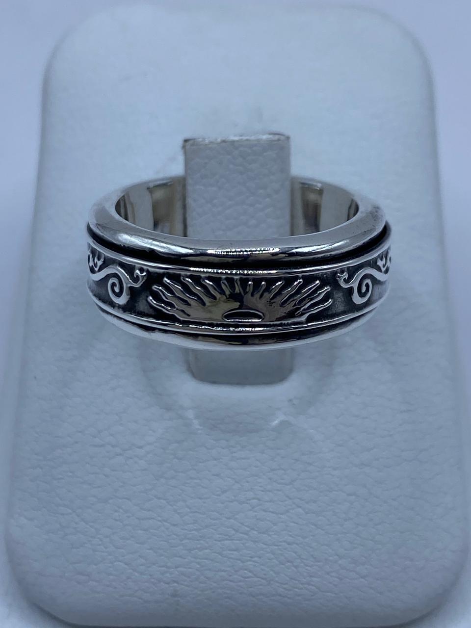 Anillo Giratorio de Plata 925 con Sol Naciente