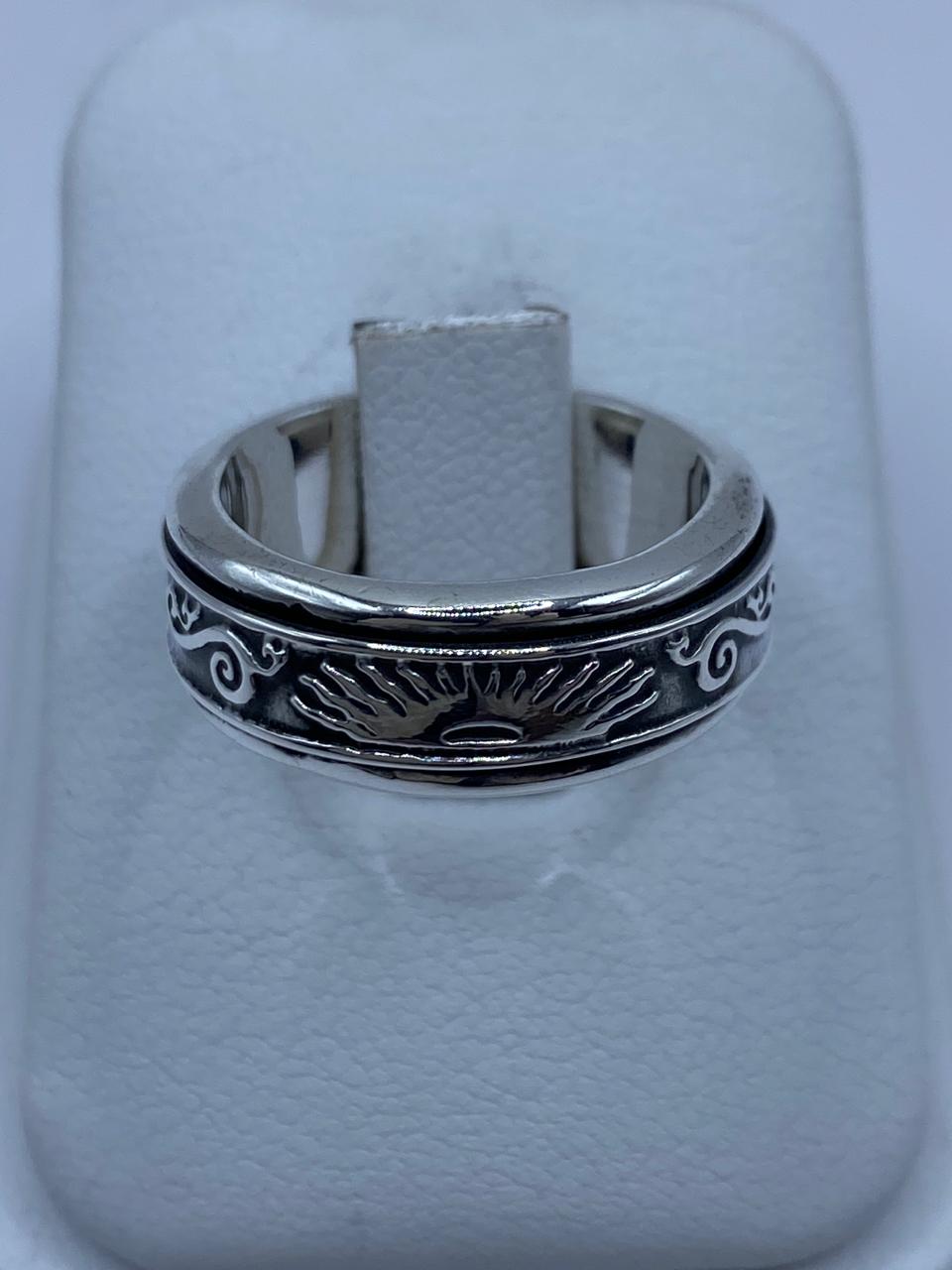 Anillo Giratorio de Plata 925 con Sol Naciente