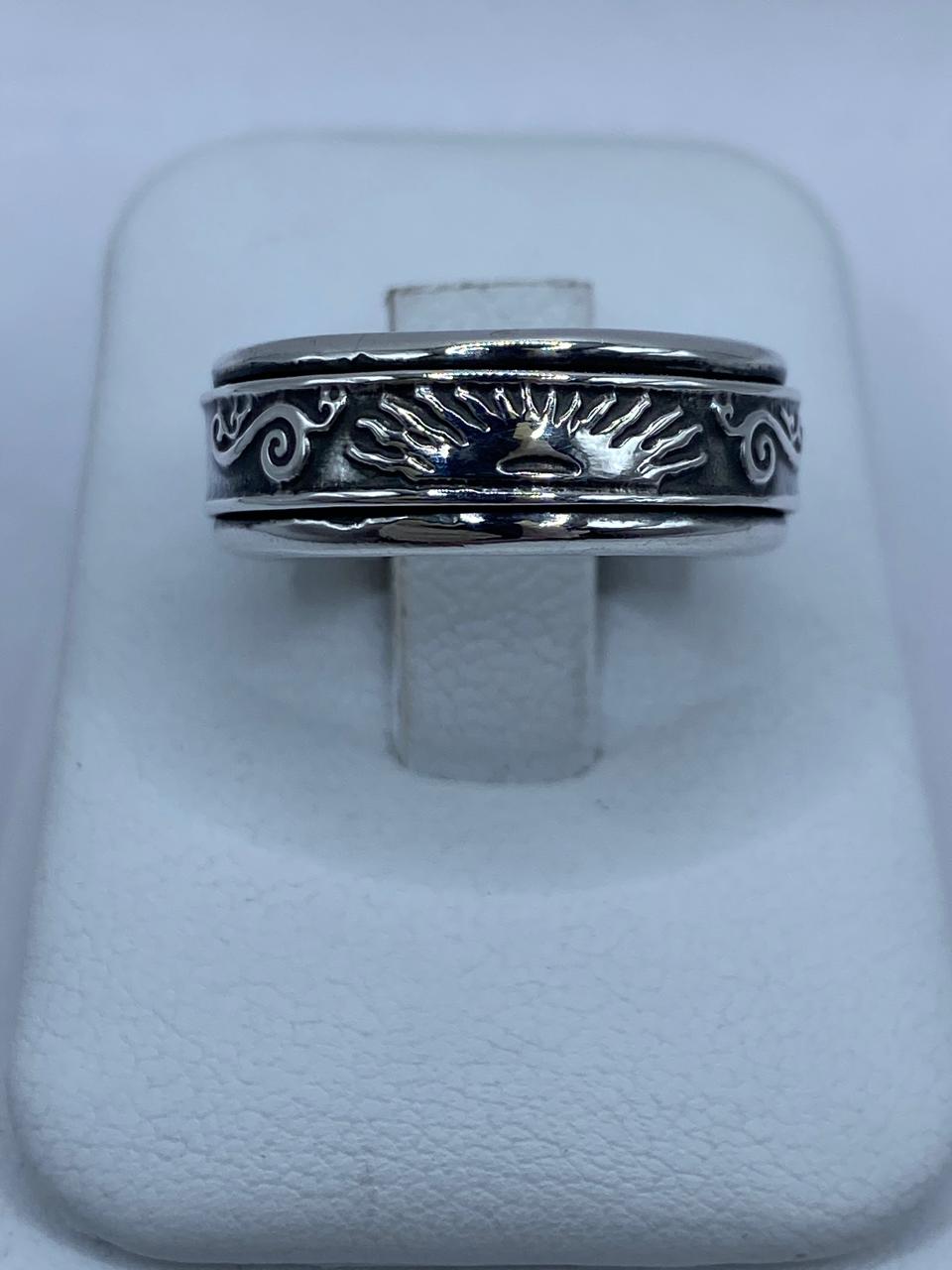 Anillo Giratorio de Plata 925 con Sol Naciente