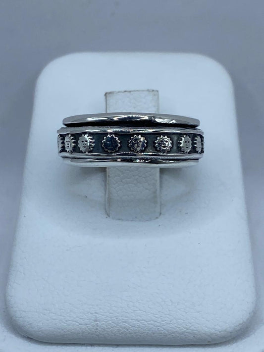 💍 Anillo Giratorio de Soles en Plata 925 — vista lateral