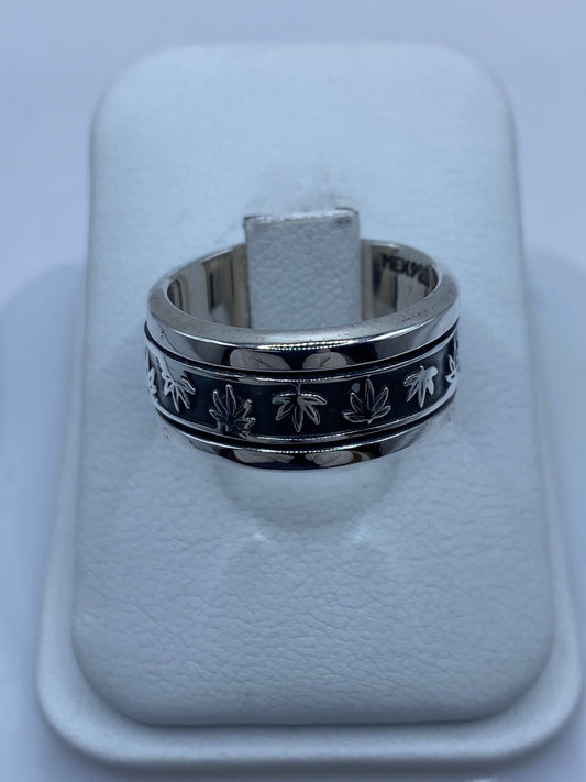 💍🍁 Anillo Giratorio “hojas de Otoño” en Plata 925 — vista lateral
