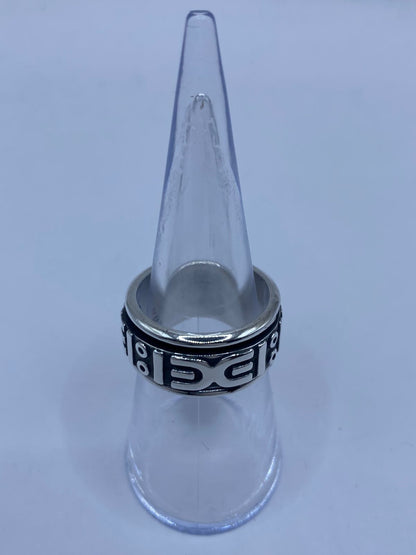 Anillo Giratorio de Plata 925 con Diseño Geométrico Abstracto